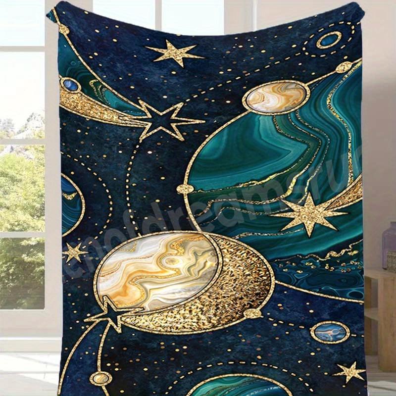 

1pc Space Themed Print Blanket, Soft Warm Throw Blanket Nap Blanket for Couch Sofa Office Bed Camping Travel, Multi-purpose Gift Blanket 130cmx150cm