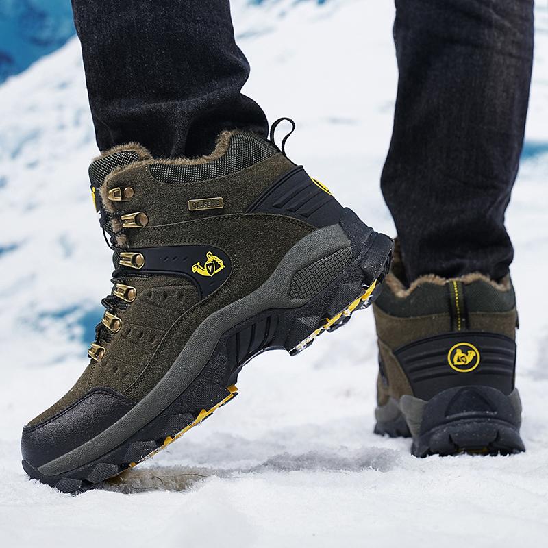 Fashion Plus Size Winter Men Women Ankle Boots Outdoor Sports Hiking Shoes Warm Plush Inner Footwear Classic Trekking For Man Sneakers