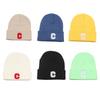 Men Women Winter Knitted Beanie Hat Letter Embroidery Stretchy Skull Cap Casual Warm Cuffed Watch Hat