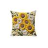 2/4pcs 2D Floral Print 45x45cm Zipper Closure Machine Washable Throw Pillow Covers Soft Sunflower & Daisy Bed Pillowcase
