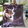 Art Fantasy Wolf Soft Plush Sofa Bed Throwing Cartoon Picnic Blankets Modern Flannel Blanket Gedruckt Bettdecke Geschenk Gift