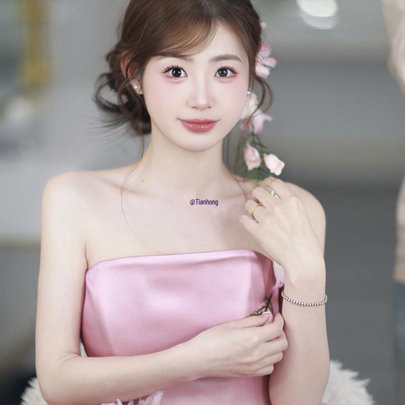 Mori Style Pink Floral Bridal Headpiece for Wedding and Photo Shoots