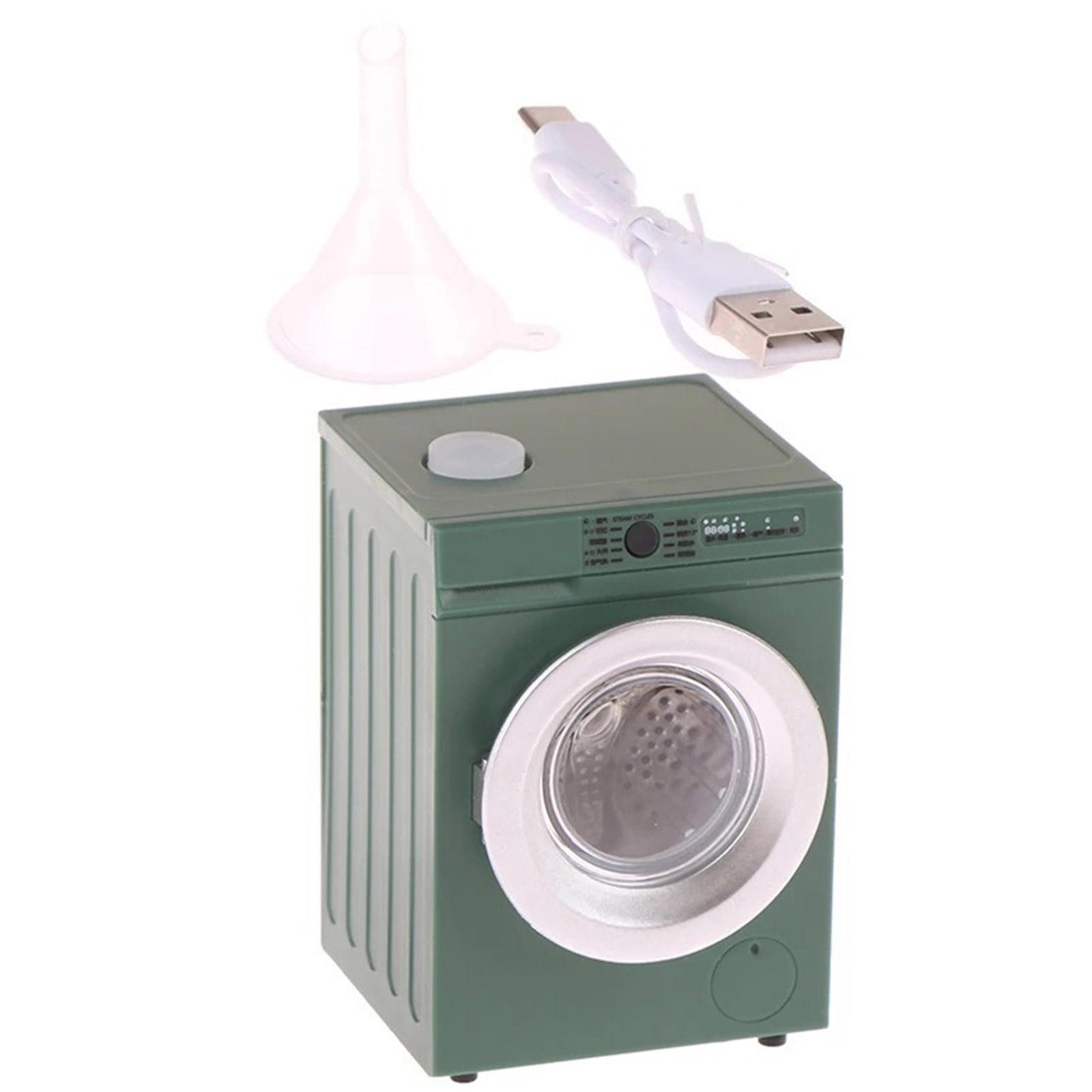 

Миниатюрная стиральная машина для кукольных домиков 1:12 масштаб реалистичный отжим и стиральная машина портативный для прачечной кукольных домиков зелёный