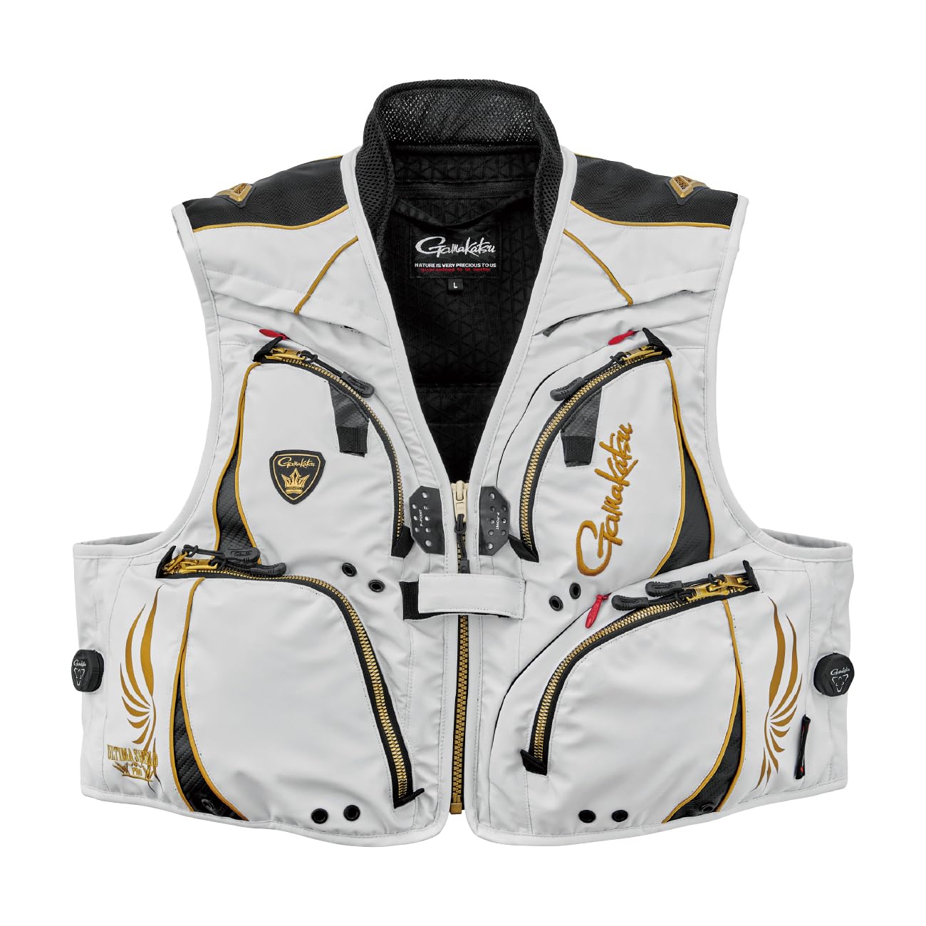 Gamakatsu Ultima Shield Pro Short Half Mesh Vest GM2330 White LL