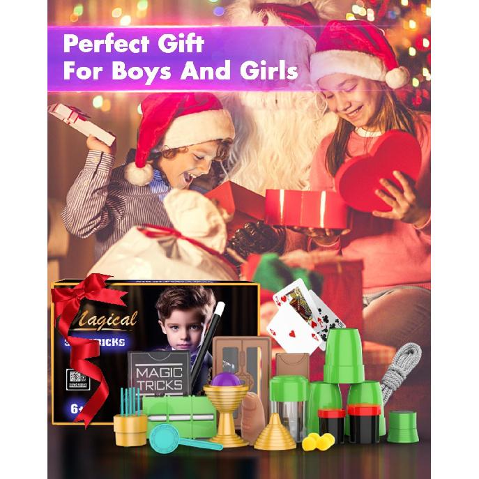Magic Kit for Kids, 300+ Magic Tricks Perfect Toy for Boys and Girls, Magic Wand Magician Set with Instruction Manual and Video for Beginners Ages 6