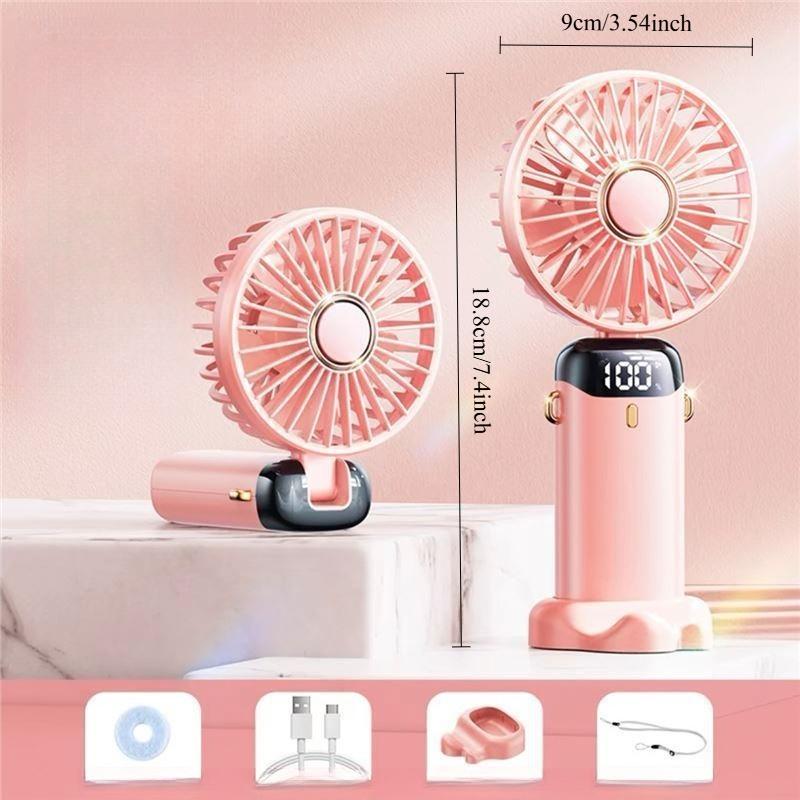 

Ручной цифровой дисплей Маленький вентилятор Маленький складной Настольный для офиса Можно использовать для уличных шейных подвесок