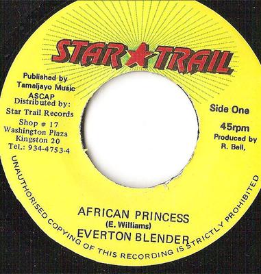 7inch Record EVERTON BLENDER - African Princess NONE Star Trail Jamaica Reggae, Ska & Dub Used
