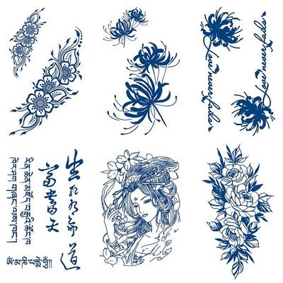 No Reflection, No Gradual Change, Xinyao Herbal Waterproof Tattoo Sticker, Male And Female Simulation Fixed Paper Sticker