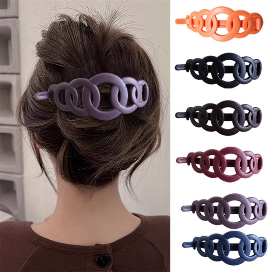 New Fashion Hair Clip for Women's Back Head Banana Clip Vertical Clip High-end Twisted Clamp Headdress Temperament Ponytail Clip