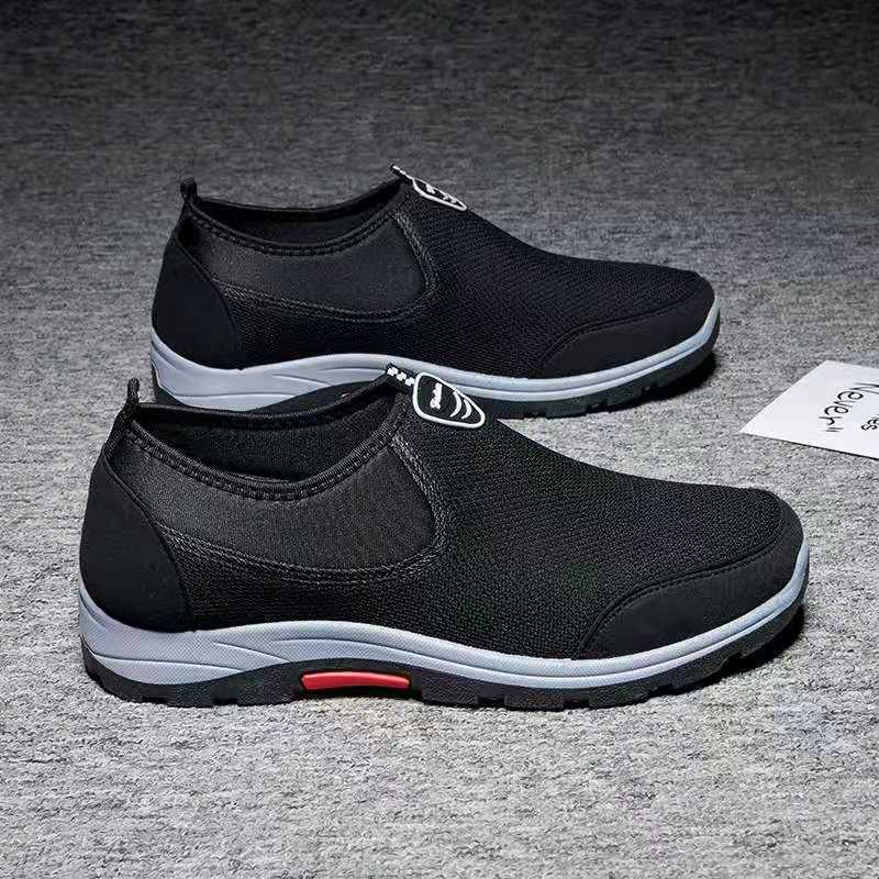 Spring Autumn New Trendy Men'S Shoes Texture Breathable Casual Footwear Outdoor Non Slip Walking Shoe Fashion Comfortable Flat