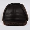 New PU Leather Men's Earmuffs Cap Thickened Outdoor Warm Baseball Cap Windproof Elderly Hat Autumn Winter