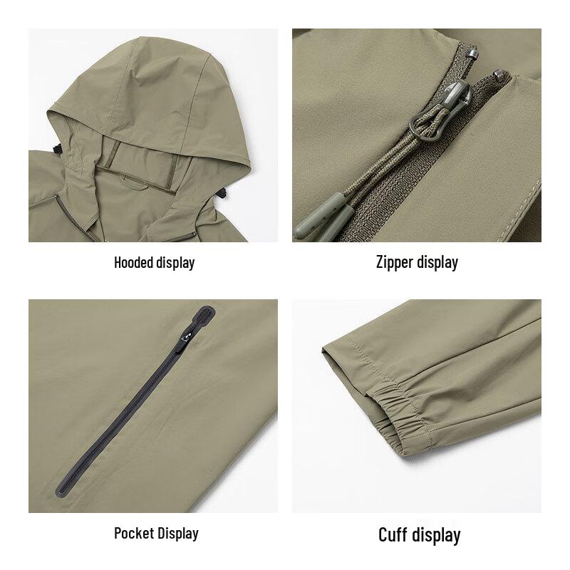 ROMON Men's UPF50+ Ice Silk Hooded Sun Protection Jacket