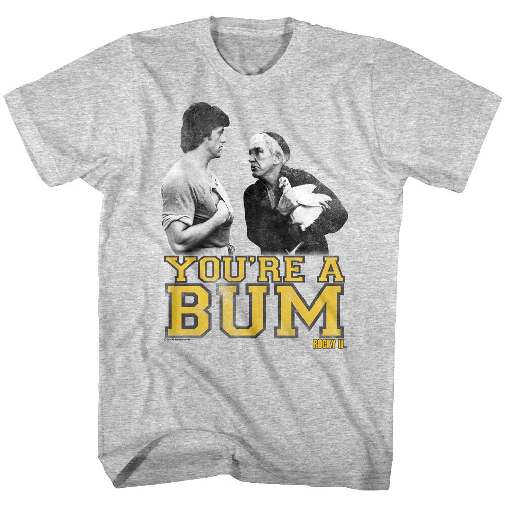 Rocky Balboa Mighty Mick You re a Bum Men T Shirt Boxing Champ Bird L