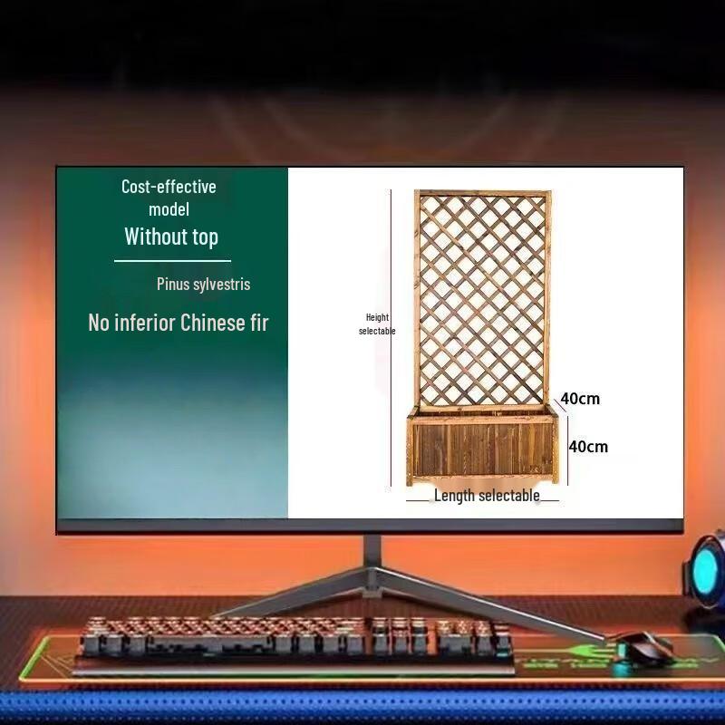 

Carbonized Scots Pine Flat-Top Garden Trellis Fence