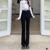 Women's American Retro Brown High-Waist Flared Jeans - Fall 2023 Trend