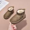 Winter Baby Snow Boots Leather Warm Plush Little Boys Shoes Non-slip Fashion Toddler Girls Boots