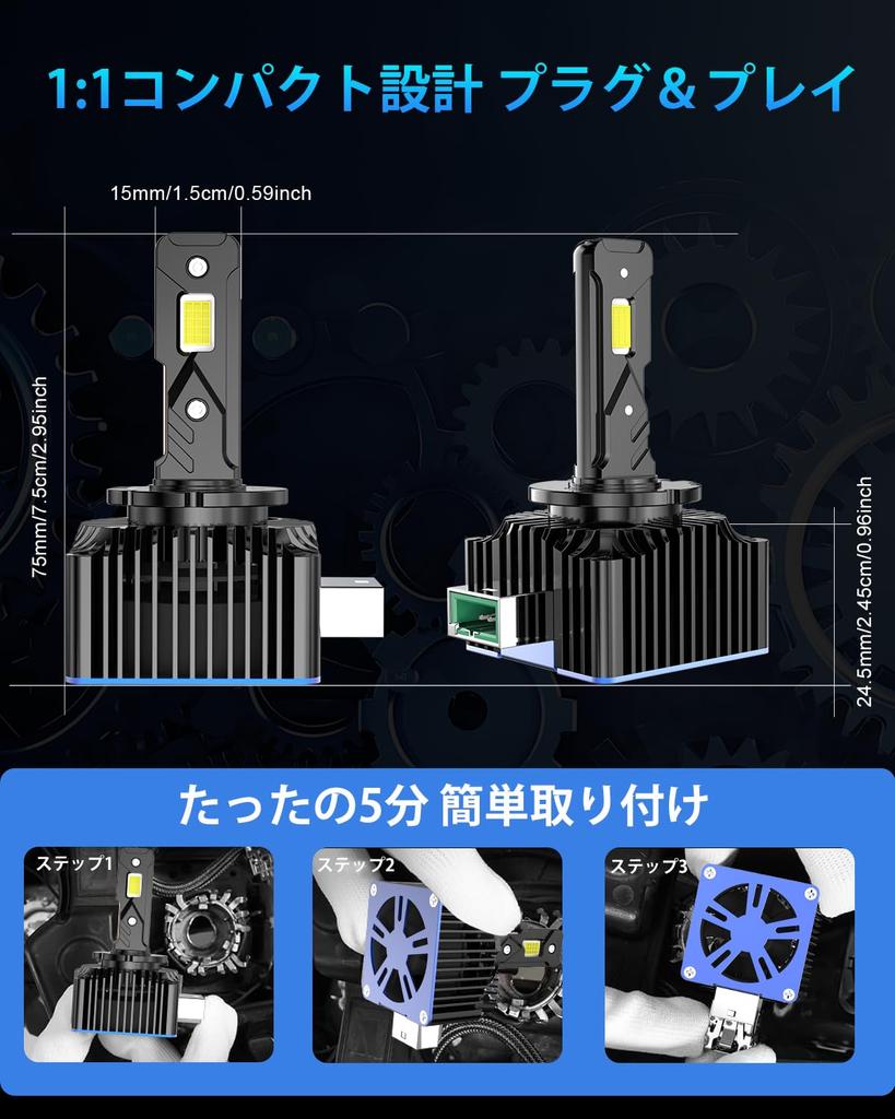 [30000LM Explosive LED Bulb!] D3S D3R LED Headlight Vehicle Inspection