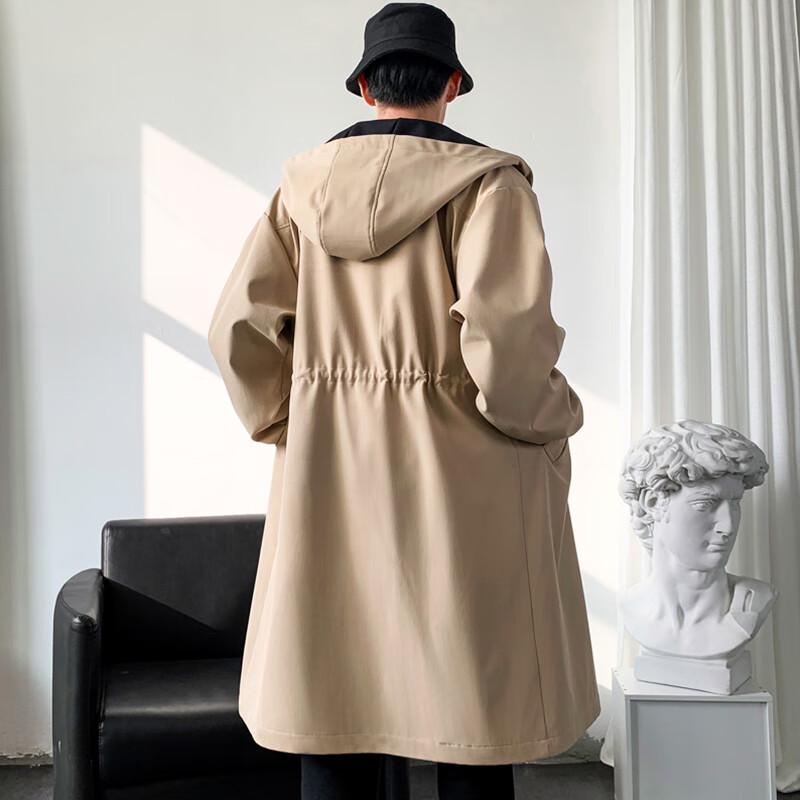 ROMON Men's Autumn/Winter Mid-Length Trench Coat