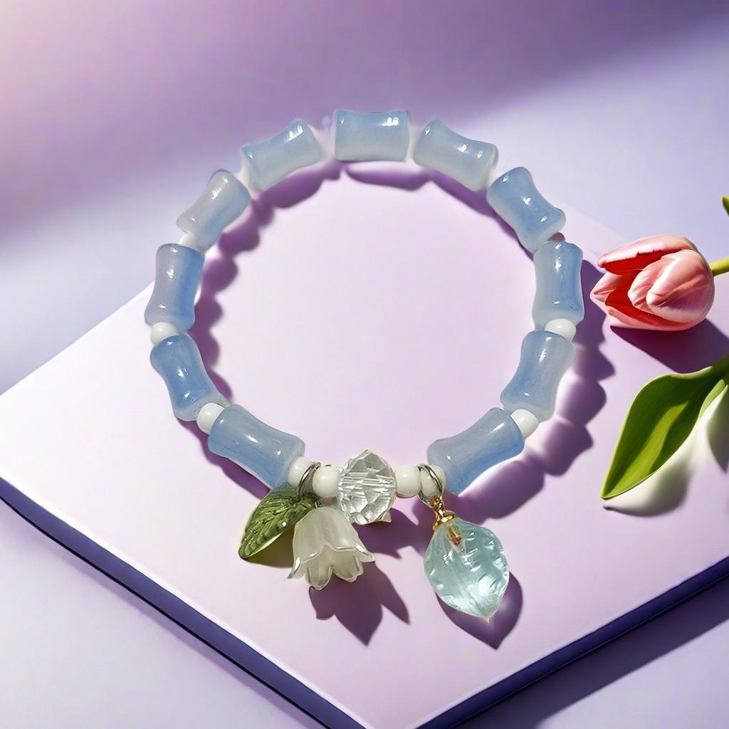 2025 Jadeite Green Jade Rabbit Bracelet: High-End Chinese Style, Year of the Snake, Elegant Women's Niche Beaded Design