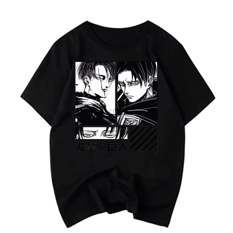 Attack On Titan Print Unisexs and Womens Cotton Tshirts 2026 Summer  Cartoon Pattern Loose Casual Shortsleeved Top