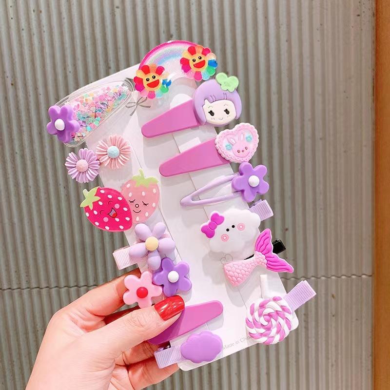 Korean Style Cartoon Hair Clips for Girls - Cute Princess Hair Accessories for Baby & Kids, Anti-Slip Baby Hairpins