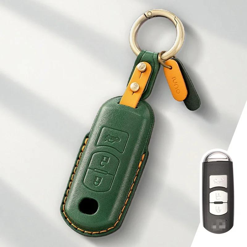 Key Case for Car Genuine Leather Protector For MAZDA 2 3 5 6 CX-3 CX-5 CX-7 CX-9 Atenz Miata MX5 Axela CX4 Key Case Cover Fob