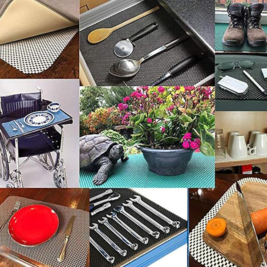 Shelf and Drawer Liner Non-Adhesive Non Slip and Grip Durable Clean Pad Cabinet Liner for Drawers, Shelves, Cabinets, Desks