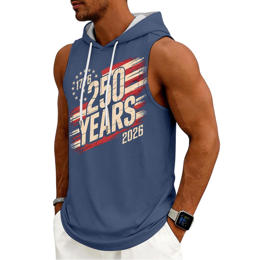 Men's Tank Top Gym Sleeveless Hoodie Shirt Washed Sports Muscle Shirts Fitness Vest With Hood