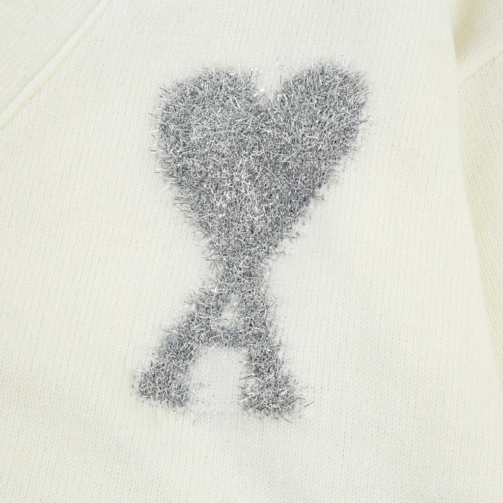 AMI New Autumn and Winter Silver Love Alpaca Wool Blend Soft and Sticky Couple Cardigan Knitted Sweater