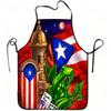 1pc Frog Tower Print Apron Featuring The Puerto Rico Flag, Made from Durable And Easy-To-Clean Polyester, with an Adjustable Wai