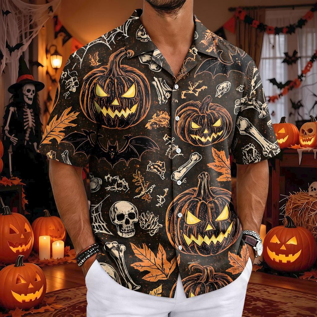 Men's Casual Cuban Collar Short Sleeve Shirt for Summer Basic