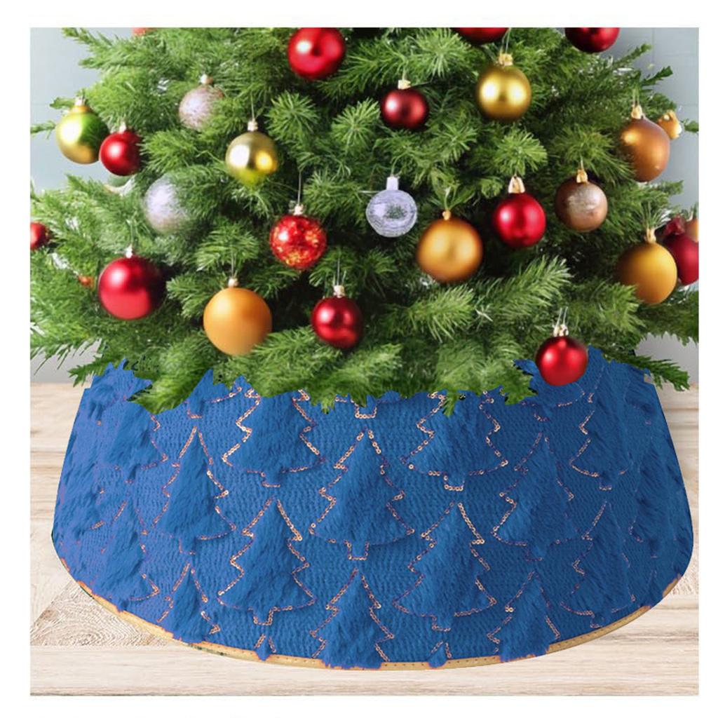 Plush Christmas Tree Shape Collar Christmas Decor Craft Ornament Holiday Prop Accessory Indoor Home Christmas Party Decorations