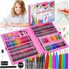 Kinderplay Coffret Artistique 168 Pièces Enfant Avec Valise Crayons Feutres Peintures (KP6842)
