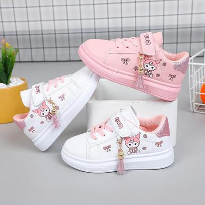 Girls' Soft Sole Waterproof Leather Sneakers - New for Spring/Autumn 2025, Non-Slip Running Shoes