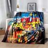 Firefighters Flannel Blanket God Bless Firefighters with Angle Wings Art Lightweight Warm Plush Kids Adults Birthday Dream Gifts