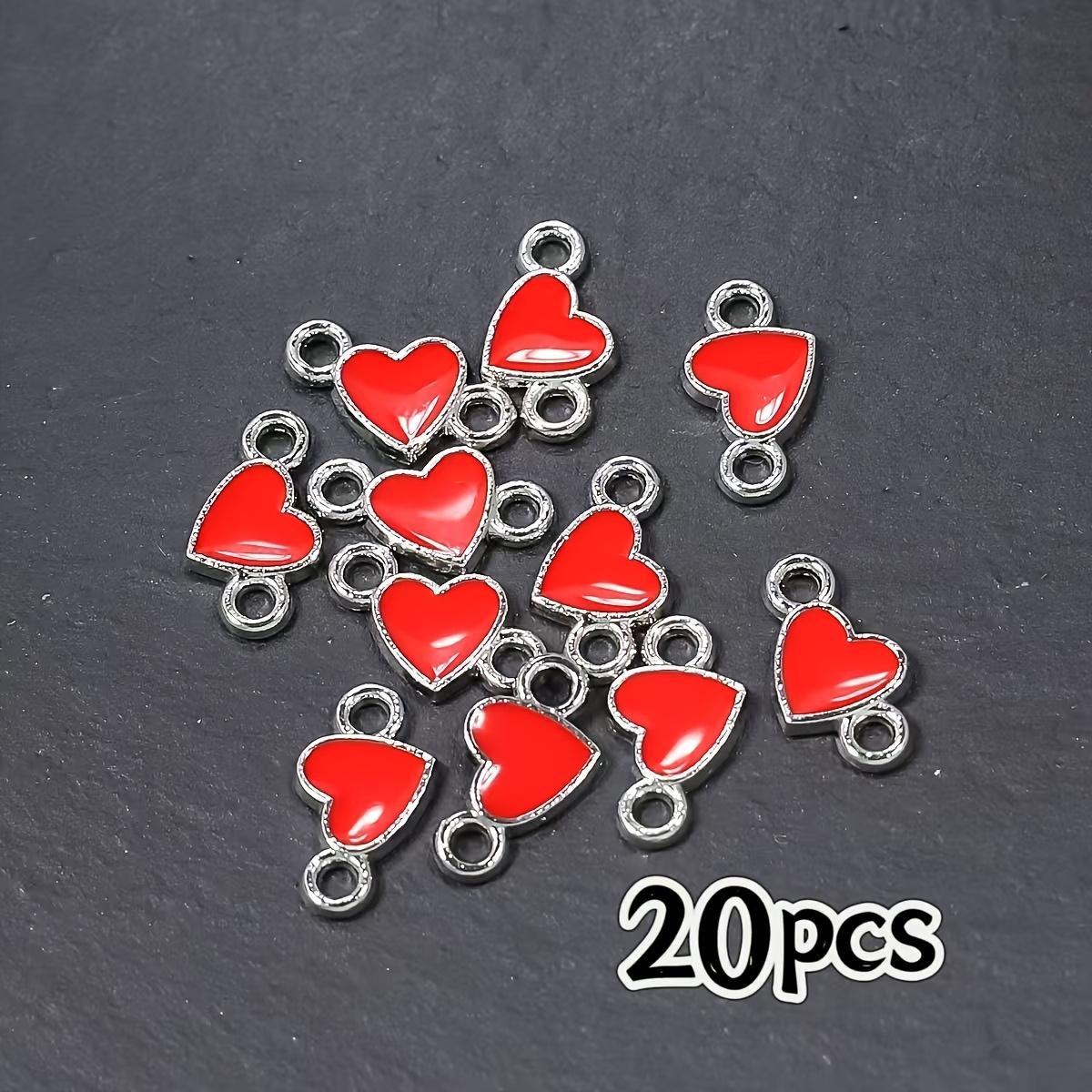 

20 pieces of heart-shaped enamel jewelry, zinc alloy pendant suitable for DIY jewelry making - perfect for handmade accessories 20pcs