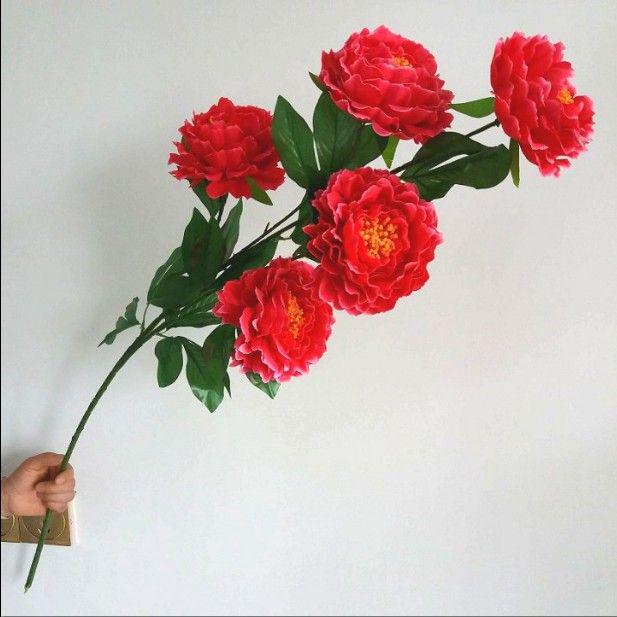 Peony Silk Flower: Large, Single-Head Tabletop/Floor Decoration