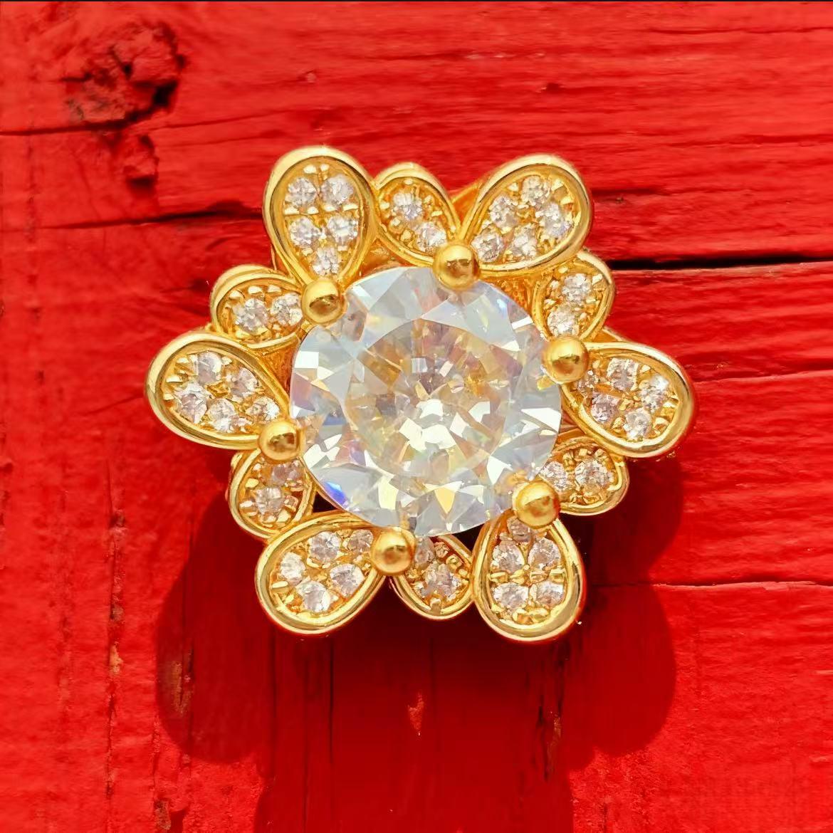 18k Real Gold Plated High Color Retention Floral DIY Jewelry Accessories