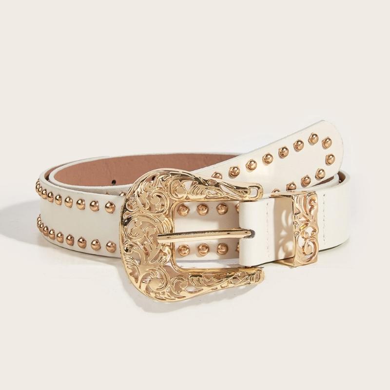 Pin Buckle Belt for Pants Rivet Studded Leopard Pattern Belt Subcultures Sweater Belt 2000s Hot Girl Belt Waist Accessory