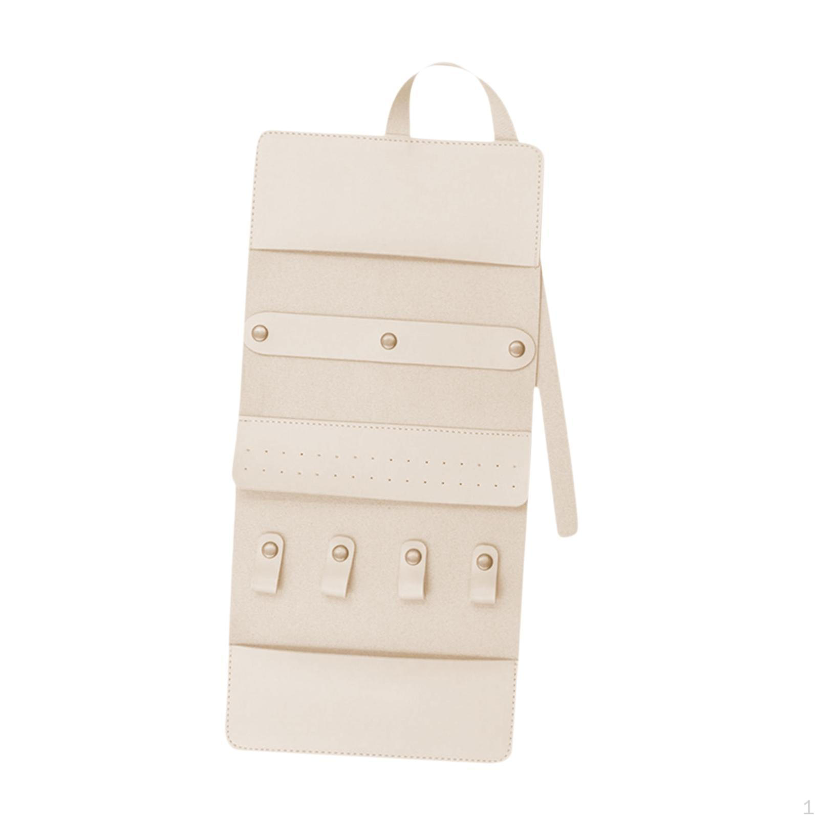 

Jewelry Bag Roll Case Display Large Capacity Portable Travel Organizer Pouch for Home Women білий