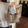 Fashion Lychee Pattern Solid PU Bucket Women's Shoulder Bags Hot Sale Soft Leather Simple Commuter Versatile Daily Crossbody Bag