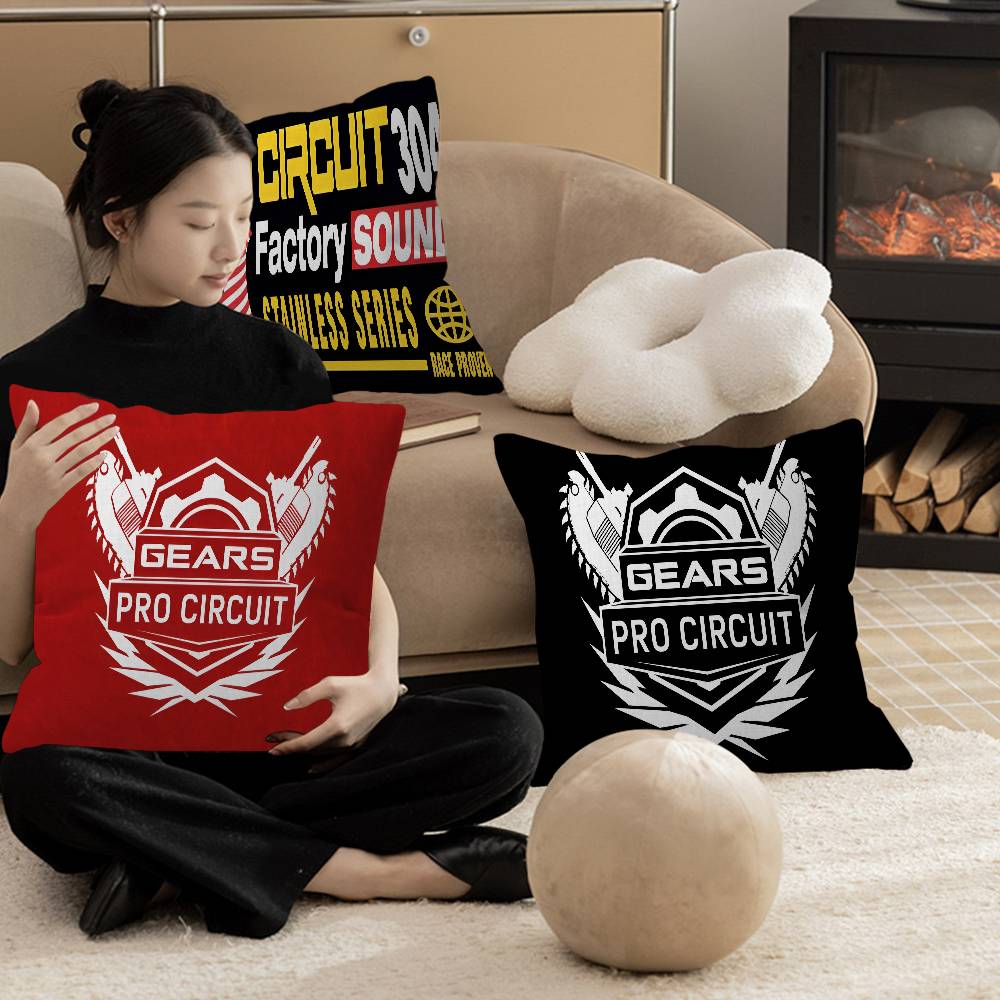 Pro-circuits Motorcycle Racing Decorative Room Aesthetics Pillow Case Home Decor Bedroom Sofa Bed Couch Pillow Cover 45x45
