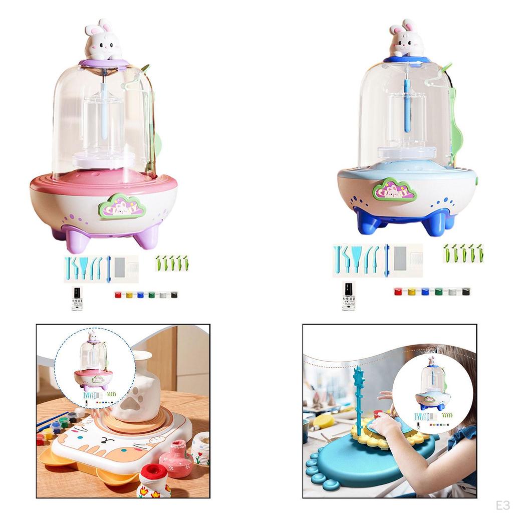 Clay Modeling Machine with Electric Wheel Children DIY Craft Kit USB Powered for Ages 6-12 Versatile