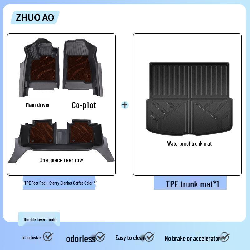 Yongjue TPE Full Coverage Floor Mats for RAV4 - Stylish Car Interior Decor