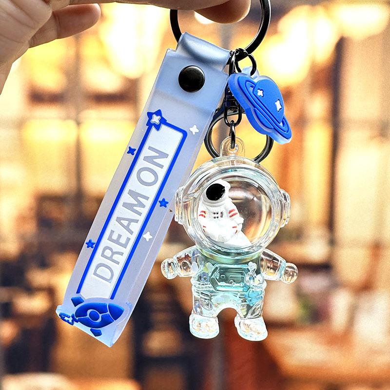 Quicksand Bottle Astronaut Keychain Transparent Drift Bottle Astronaut Doll Exquisite Car Bag Keychain