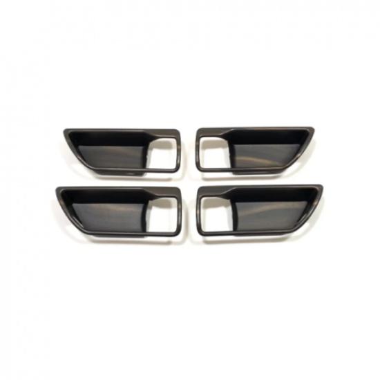 For Toyot@a Highlander 20- Wood Grain Inner Car Door Handle Bowl Cover Trim