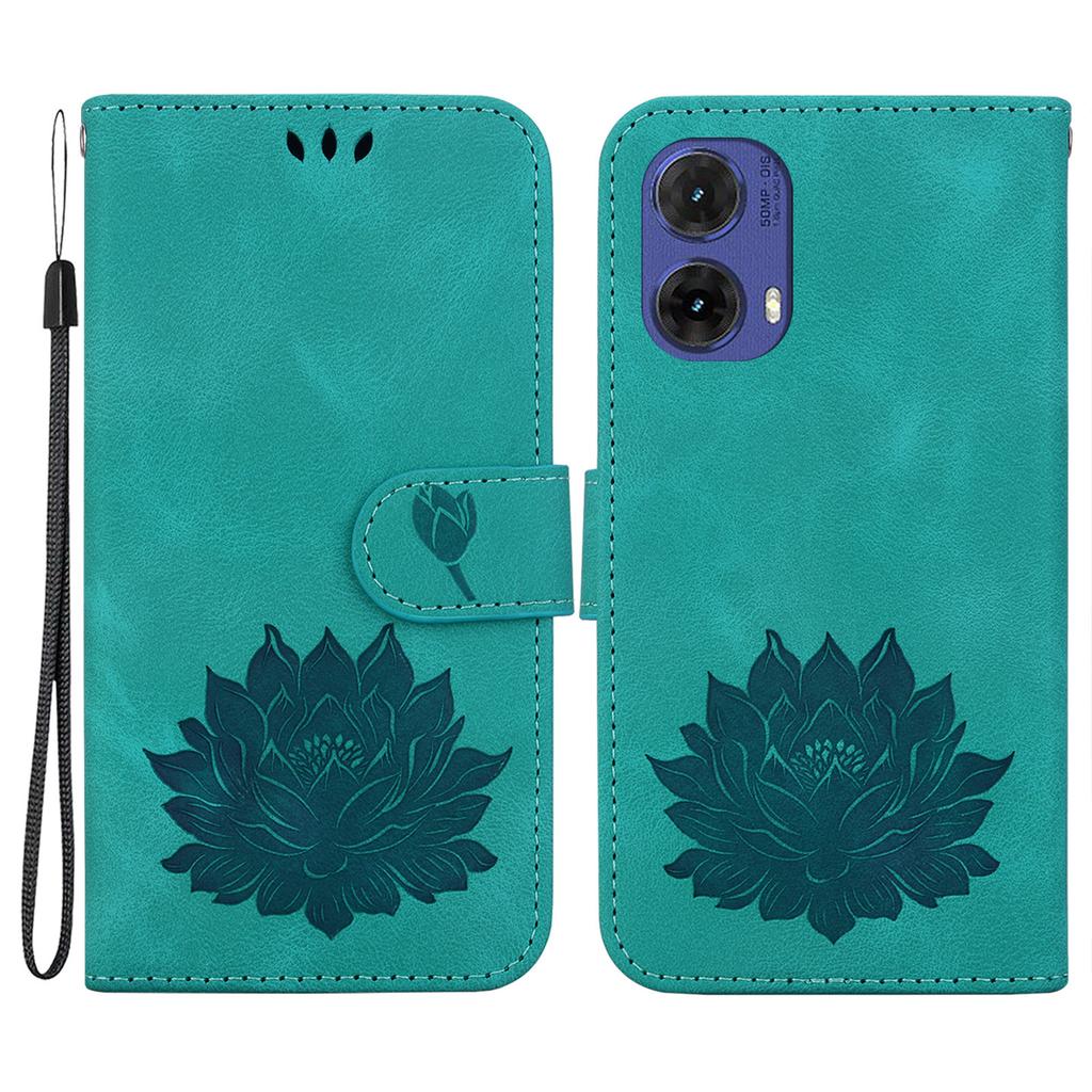 Für Motorola Moto G85 5G/S50 Neo 5G Brieftasche Hülle Lotus Prägung Leder Handyhülle