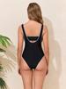 Fashion Black Two Piece Triangle Bikini Set Sexy Backless Swimsuit For Beach Vacation