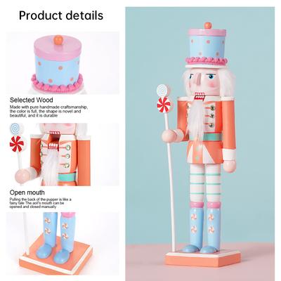 30CM Nutcracker Soldier Puppet Candy Series Combination Wooden Craft Christmas Tree Pendant Family Festival Decoration Gift