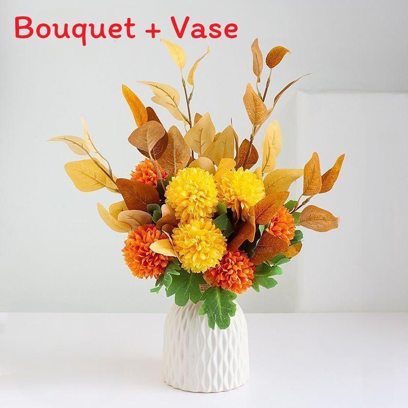 Artificial Faux Hydrangea Flowers With Vase For Garden Party Wedding Decoration